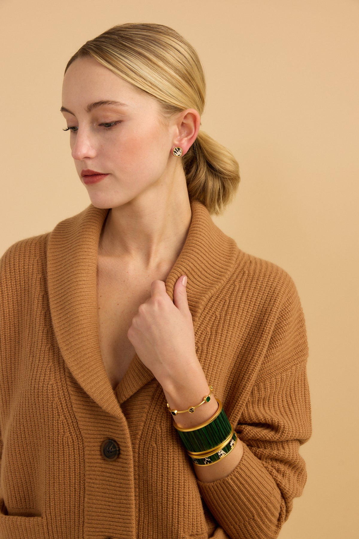 Talia Bezel Jacket Earring
