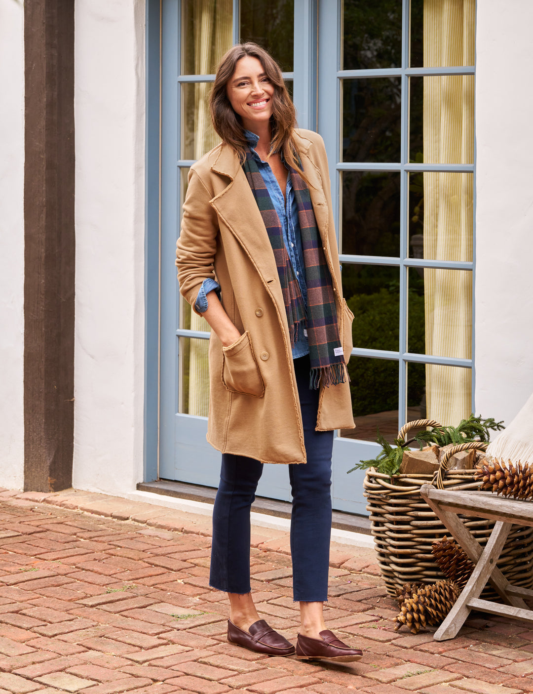 Sweatshirt Trench Coat - Camel