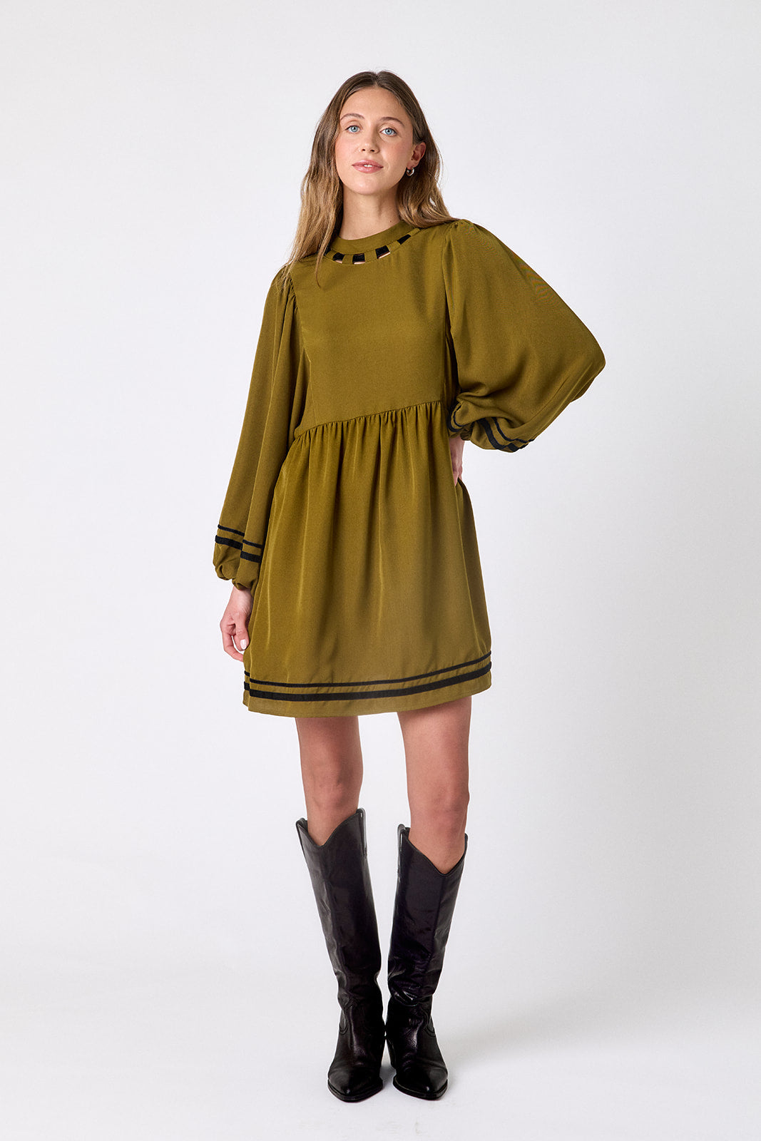 Emma Dress - Dark Lichen