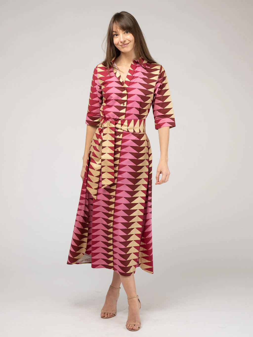 Eloise Dress- Triangle Cranberry