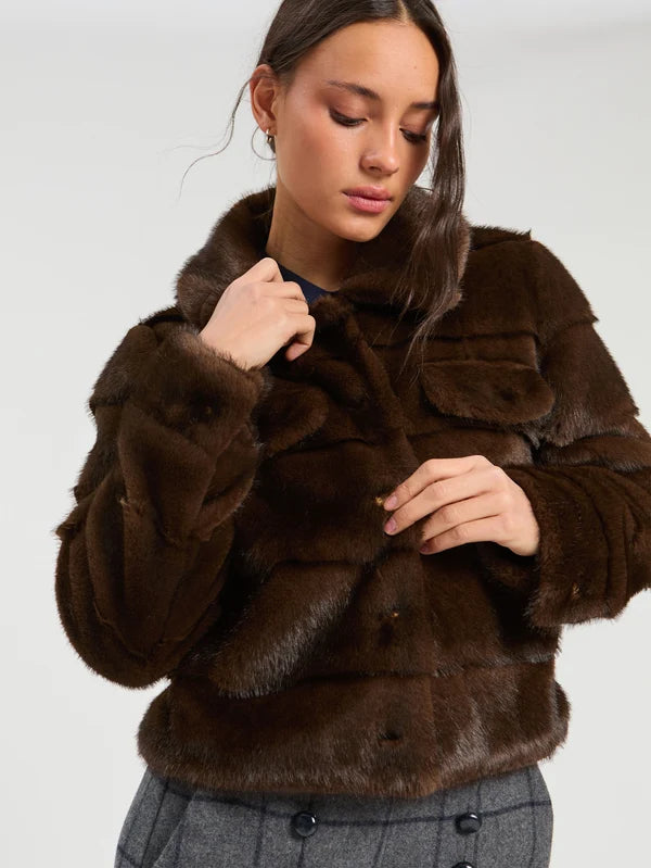 33763 Brown Fur Jacket