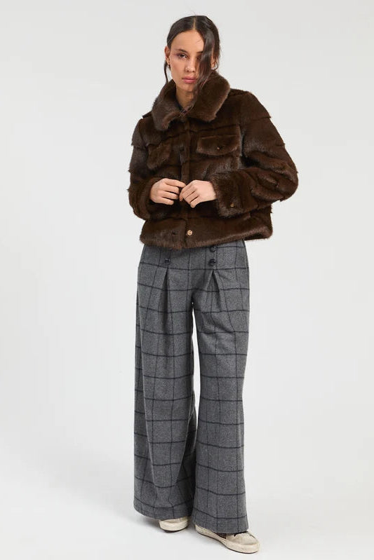 33763 Brown Fur Jacket