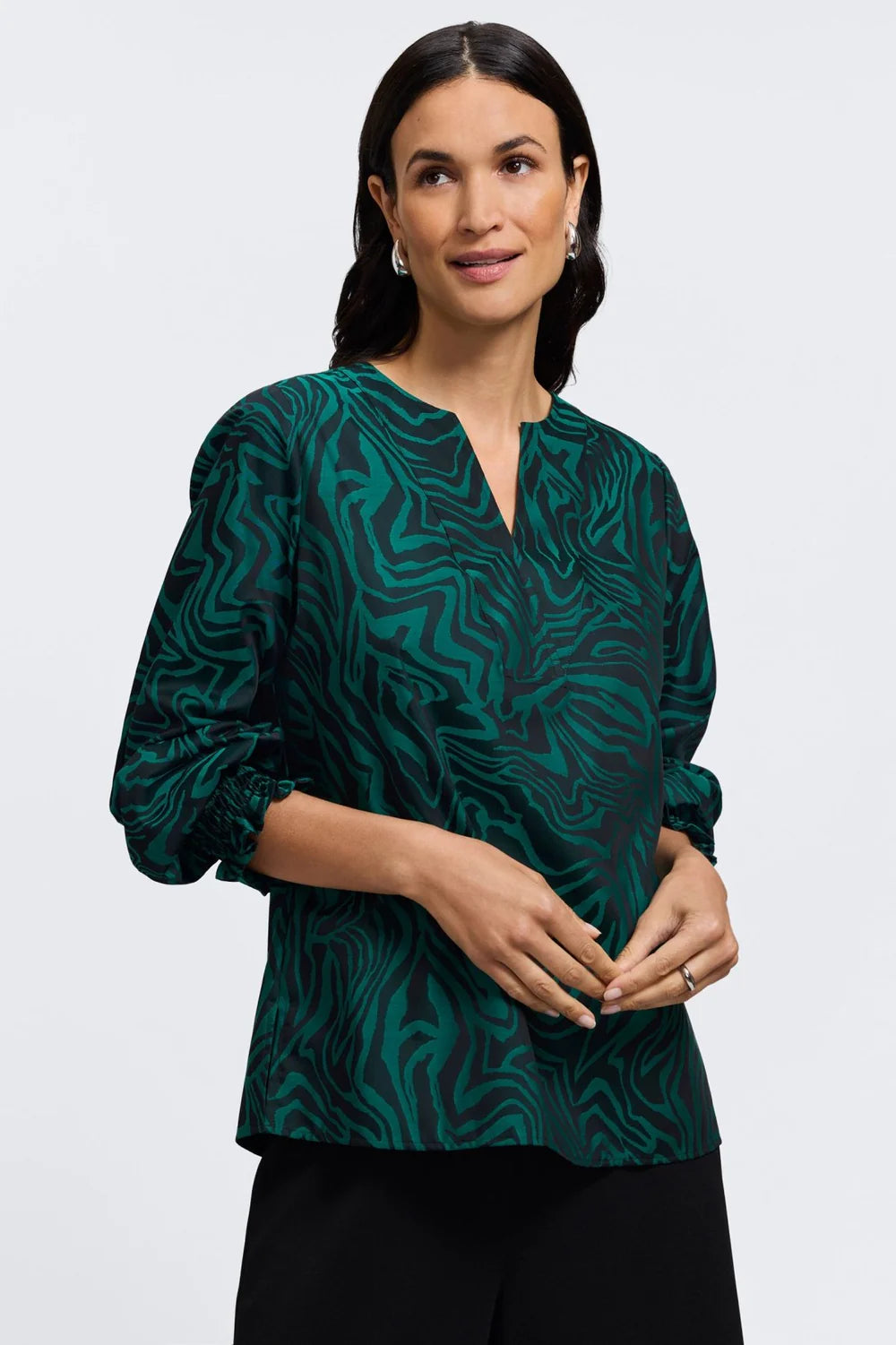 Alicia Zebra Long Sleeve - Green/Black