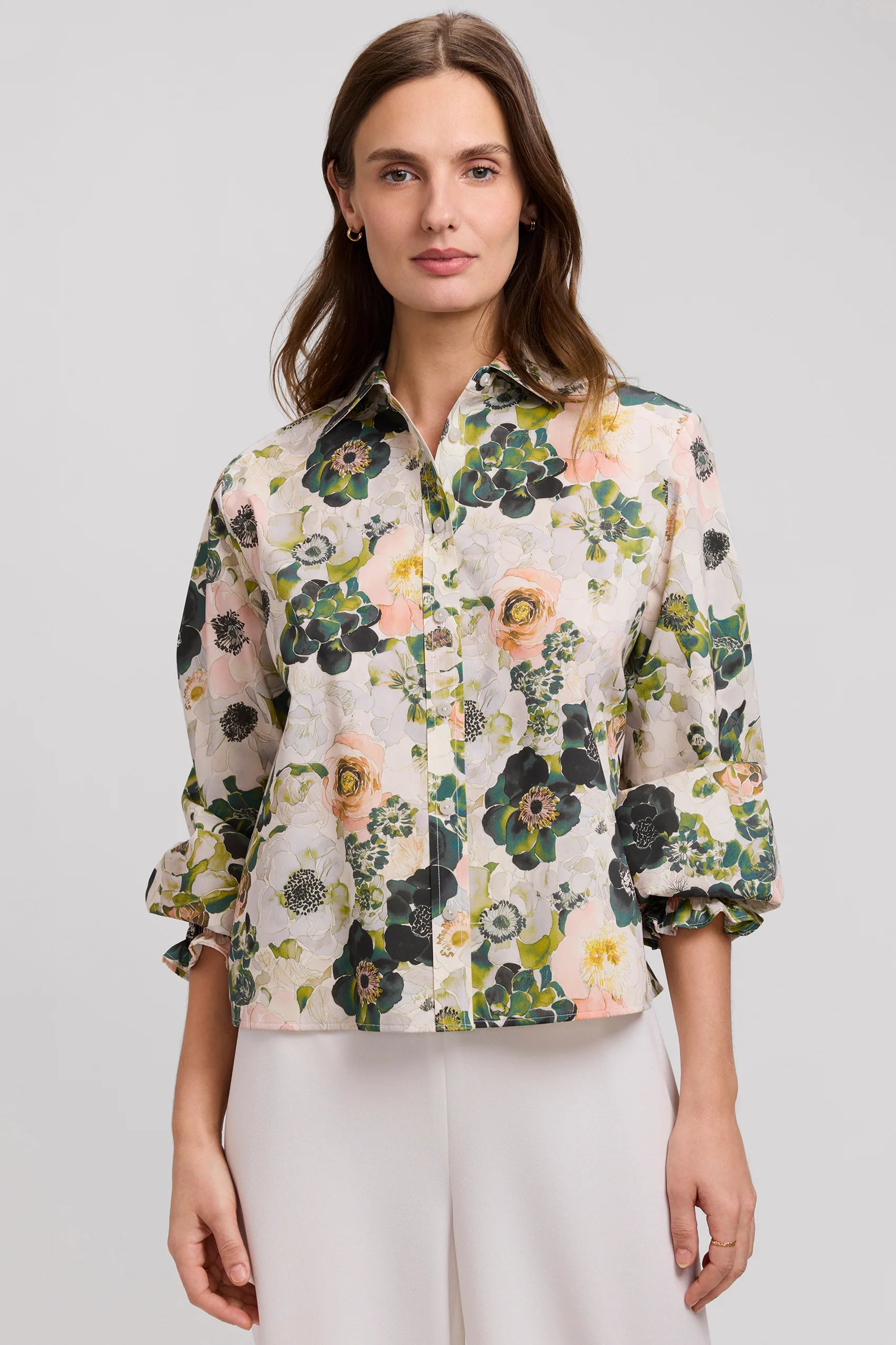 Vivienne Painted Bouquet Long Sleeve Shirt