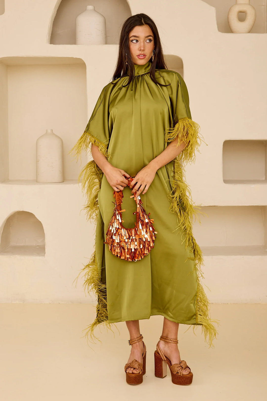 The Mariposa Dress in Olive
