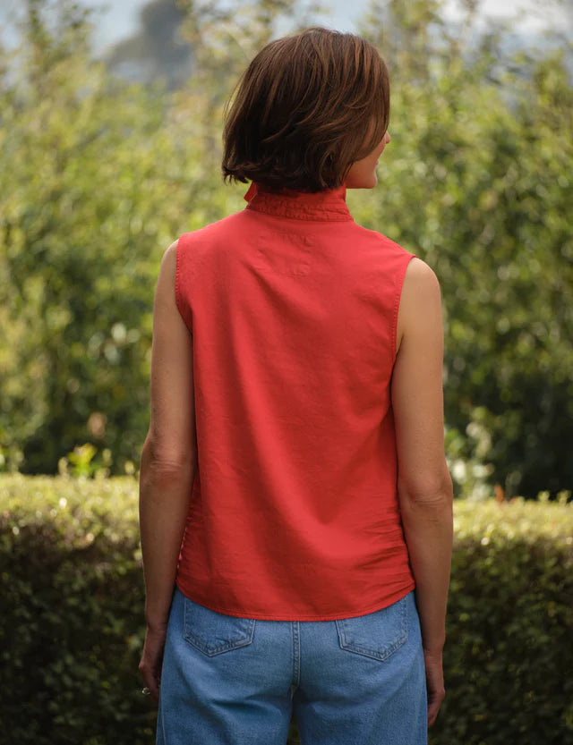 Olivia Sleeveless Polo Shirt - Cherry