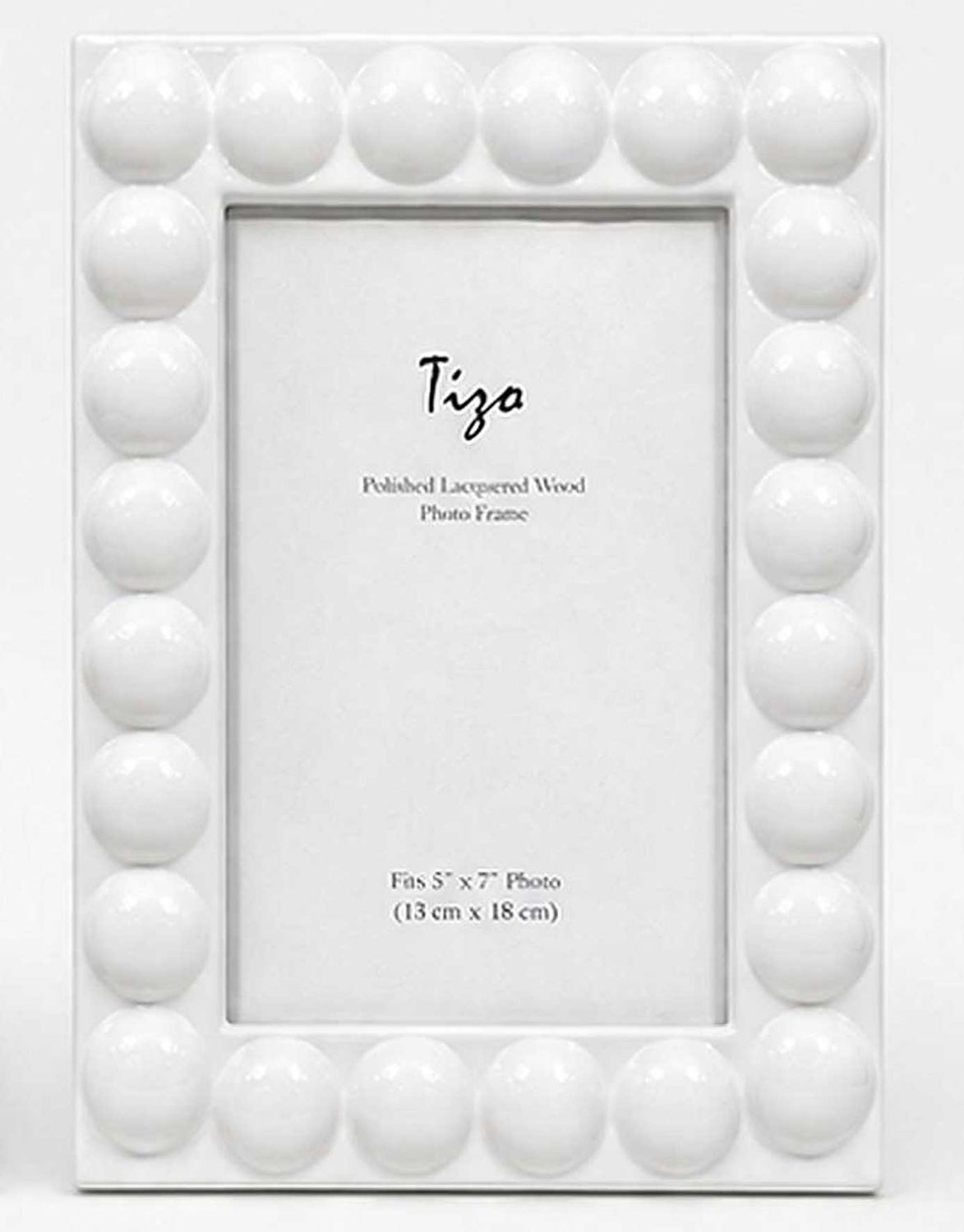 BMH - Lacquer Wood Bubble Frame White 4x6