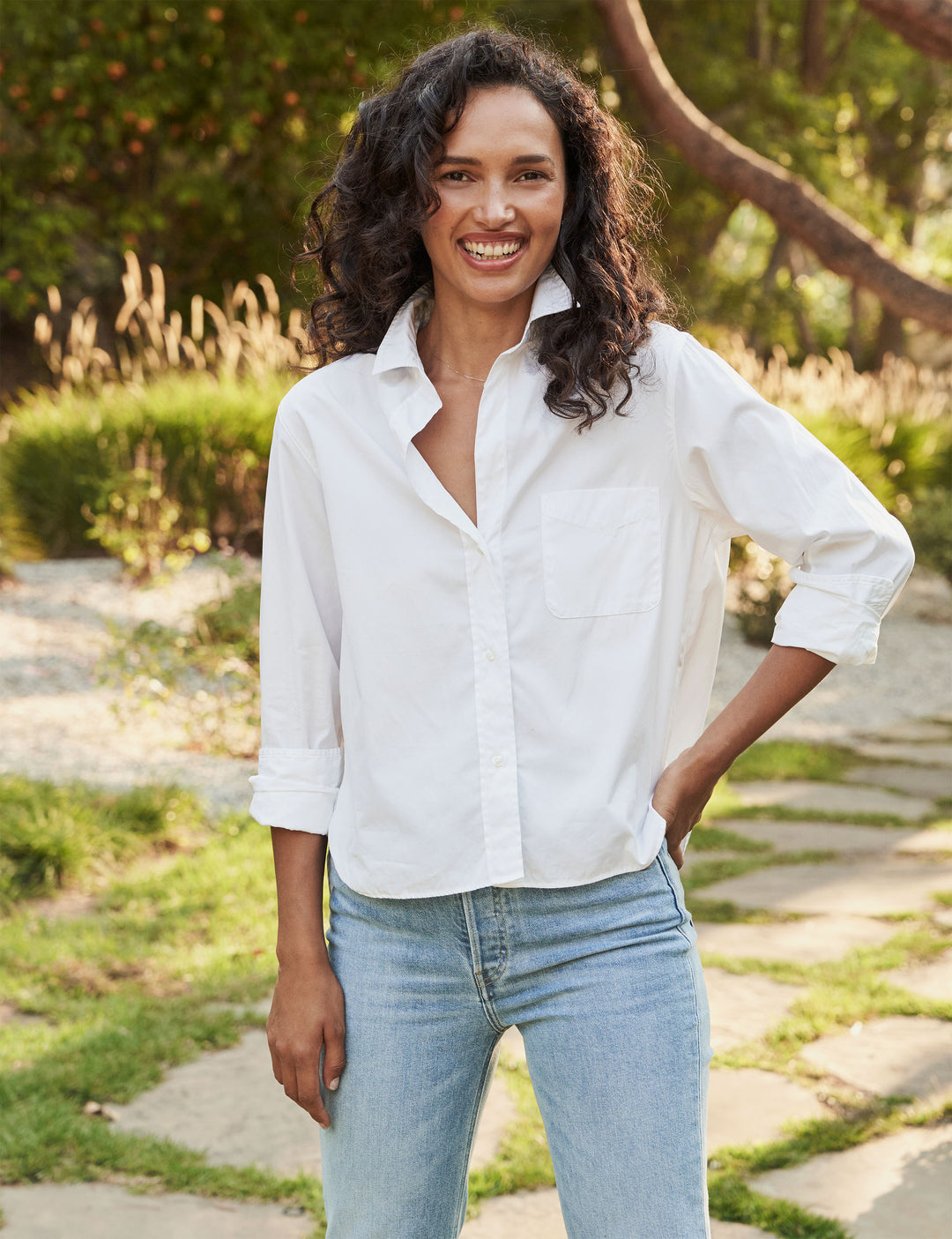 Silvio - Untuckable Button-Up Shirt - White