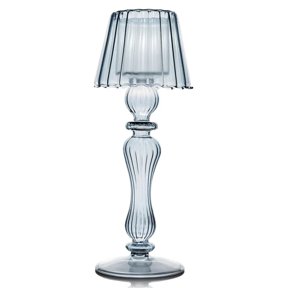 BMH - Blue Glass Tealight Candle Votives (3)