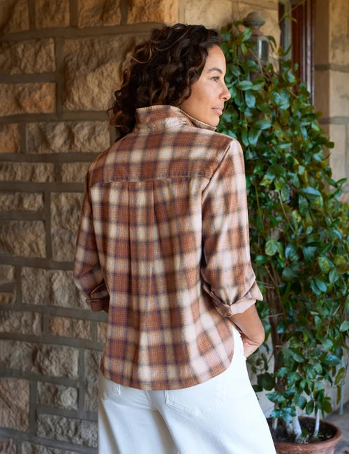 Silvio Untuckable Button-Up - Multi Brown Plaid