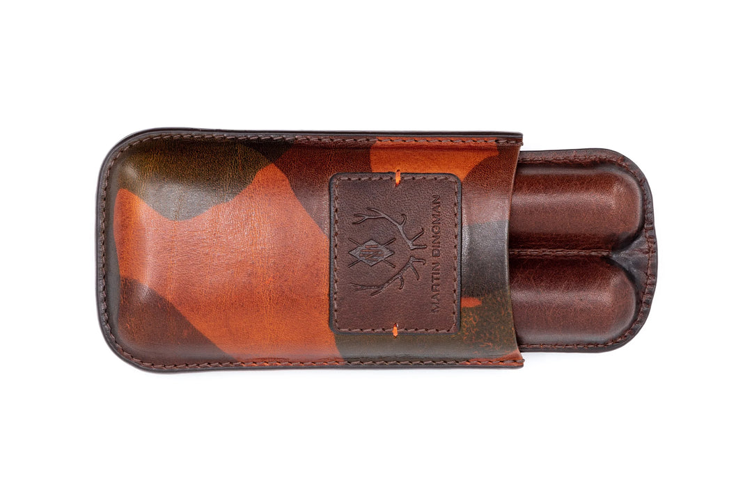 Havana Italian Saddle Leather Cigar Case - Camo