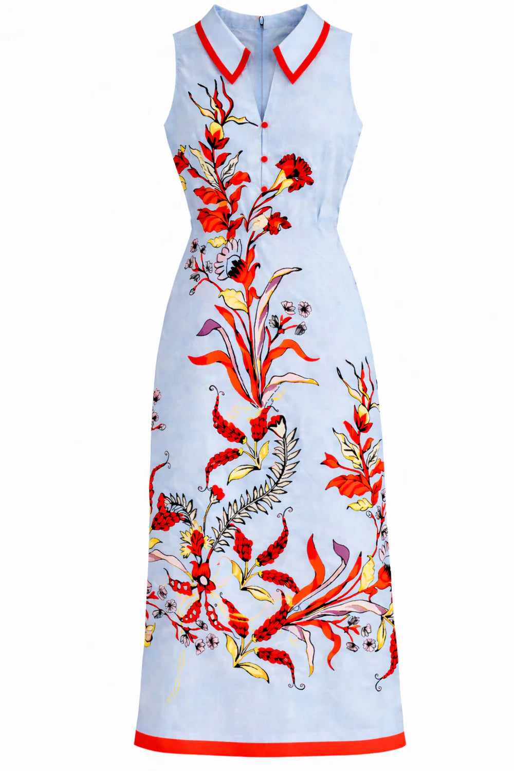 JILL SEASCAPE FLORAL MIDI DRESS