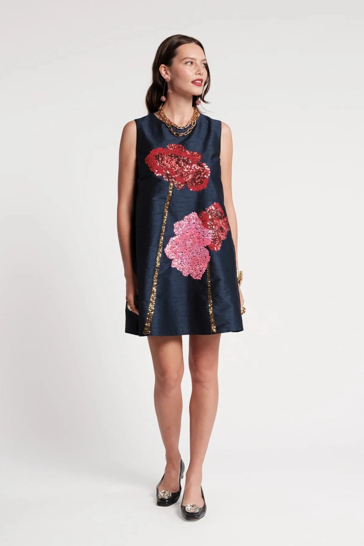 Alice Shift Dress-Navy/Multi