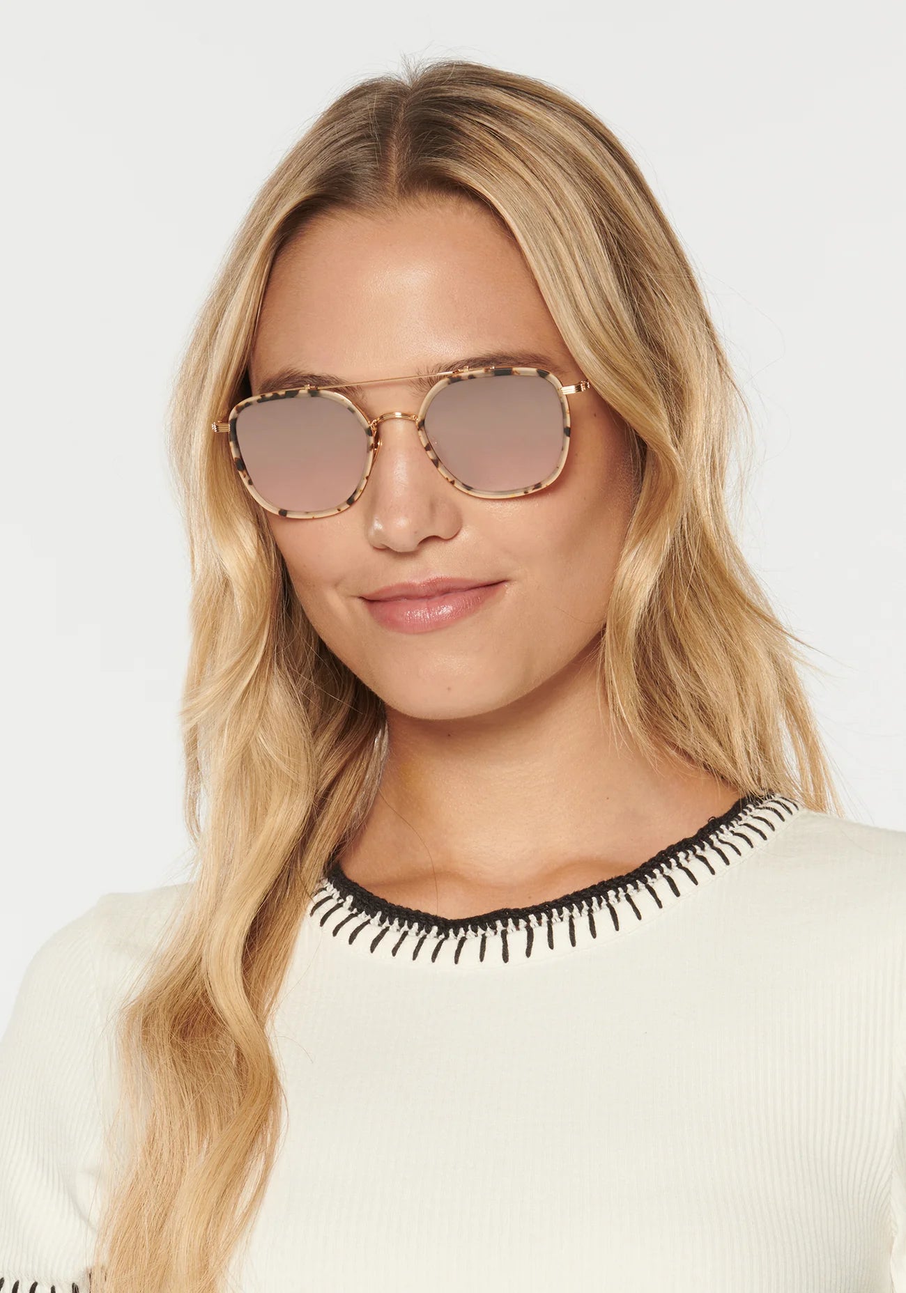 AUSTIN | 24K Titanium + Matte Oyster Mirrored Sunglasses