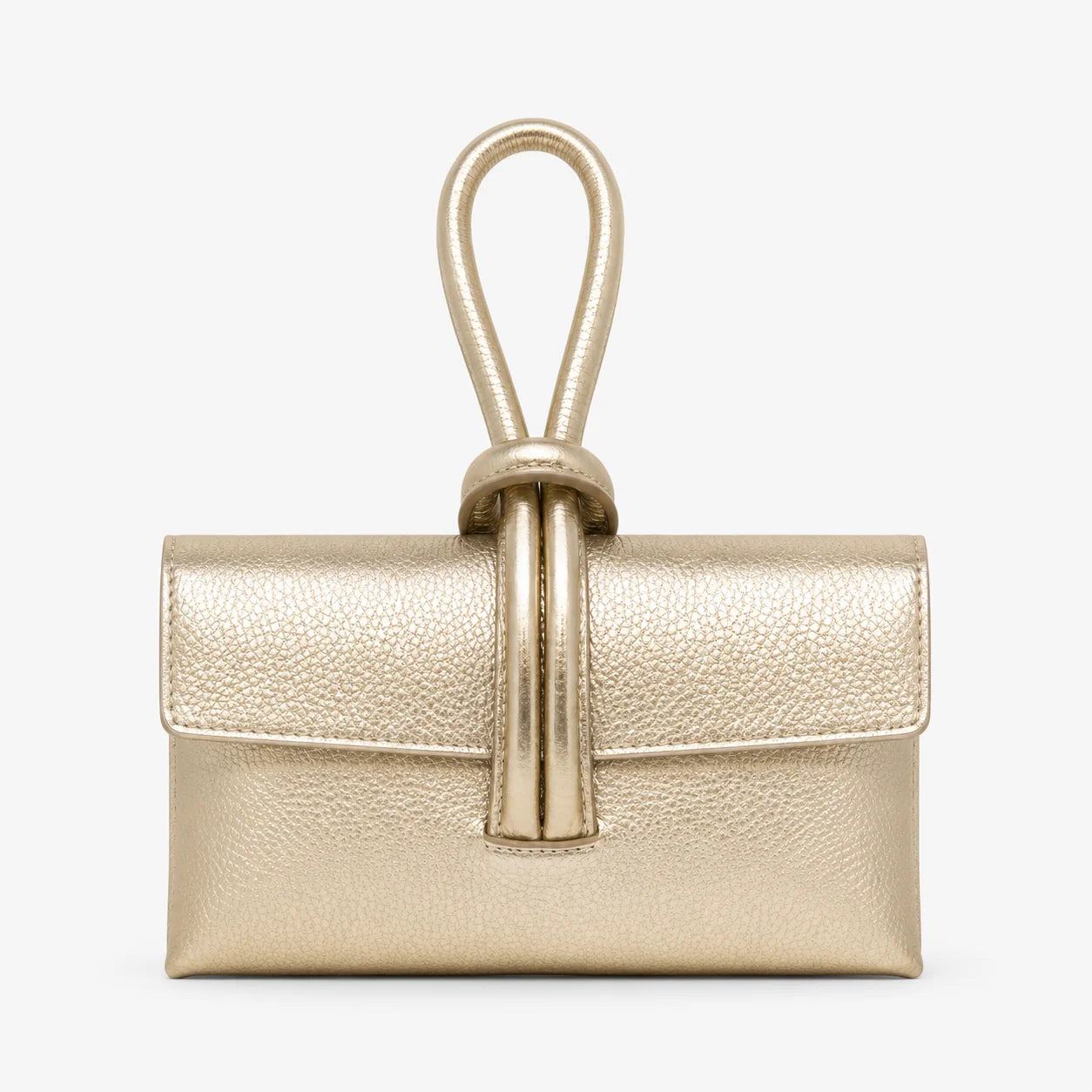 Italian Leather Wristlet Bag - Gold