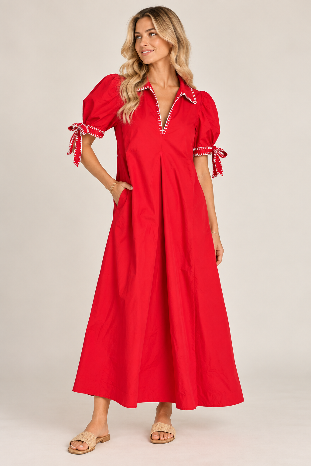 The Scarlett Dress - Poppy Red
