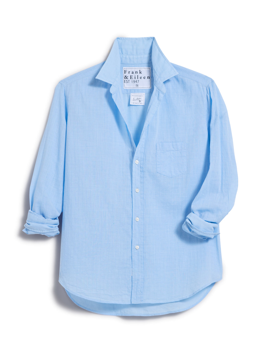 Eileen Relaxed Button-Up Shirt - Textured Blue