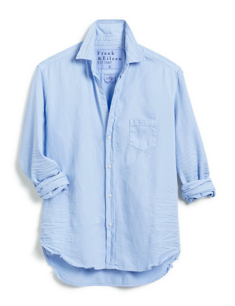 Eileen Relaxed Button-Up Shirt in Glacier -- Famous Denim