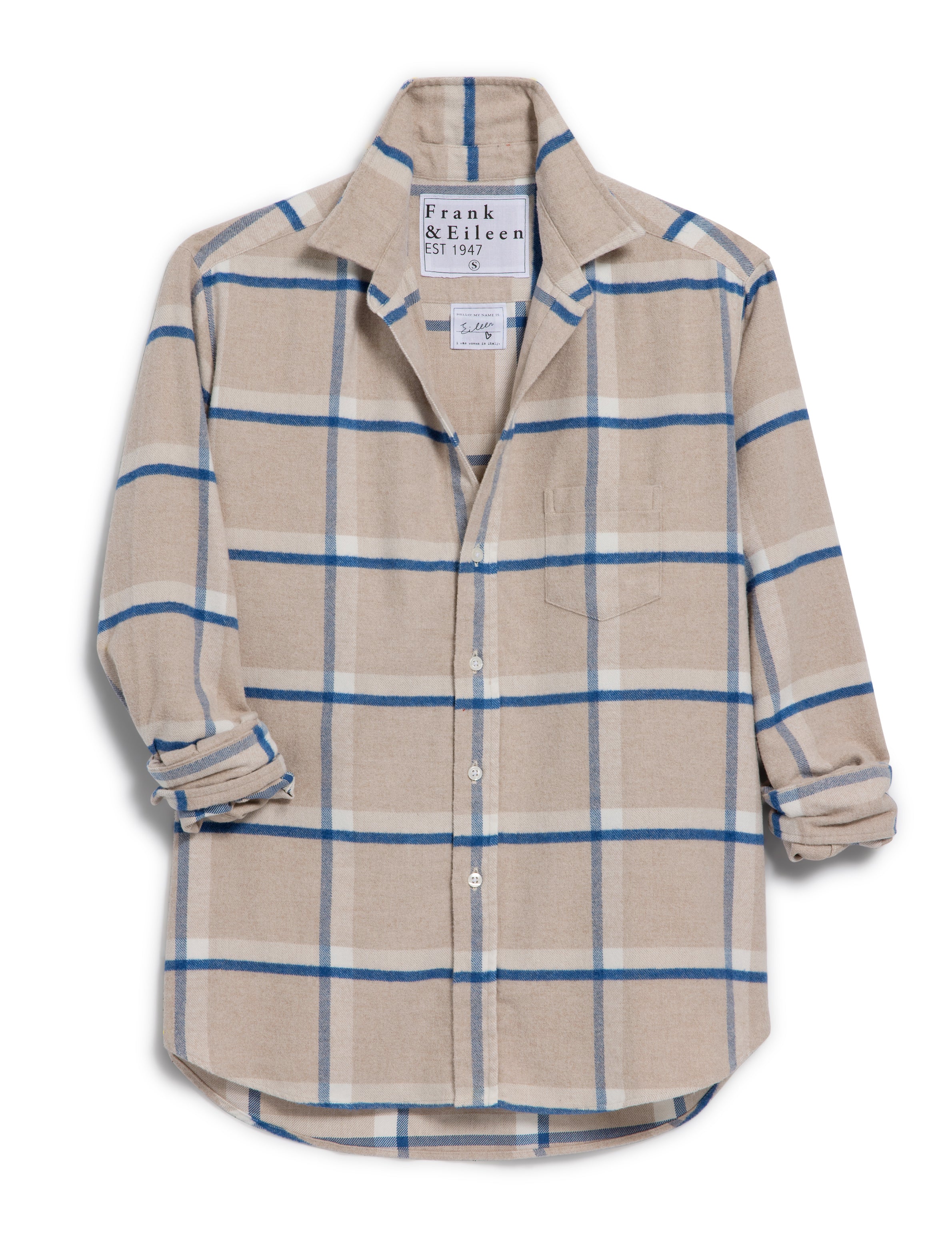 Eileen Shirt - Tan,White,Navy Plaid - PTNB