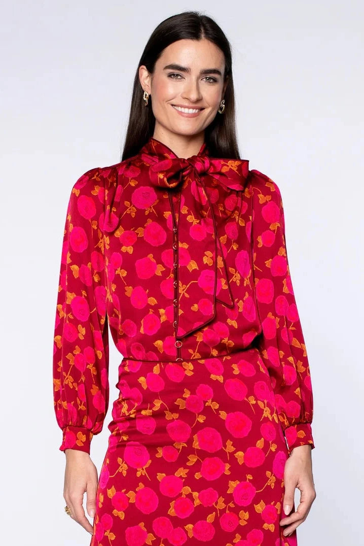 Brit Bow Blouse - Rosebud