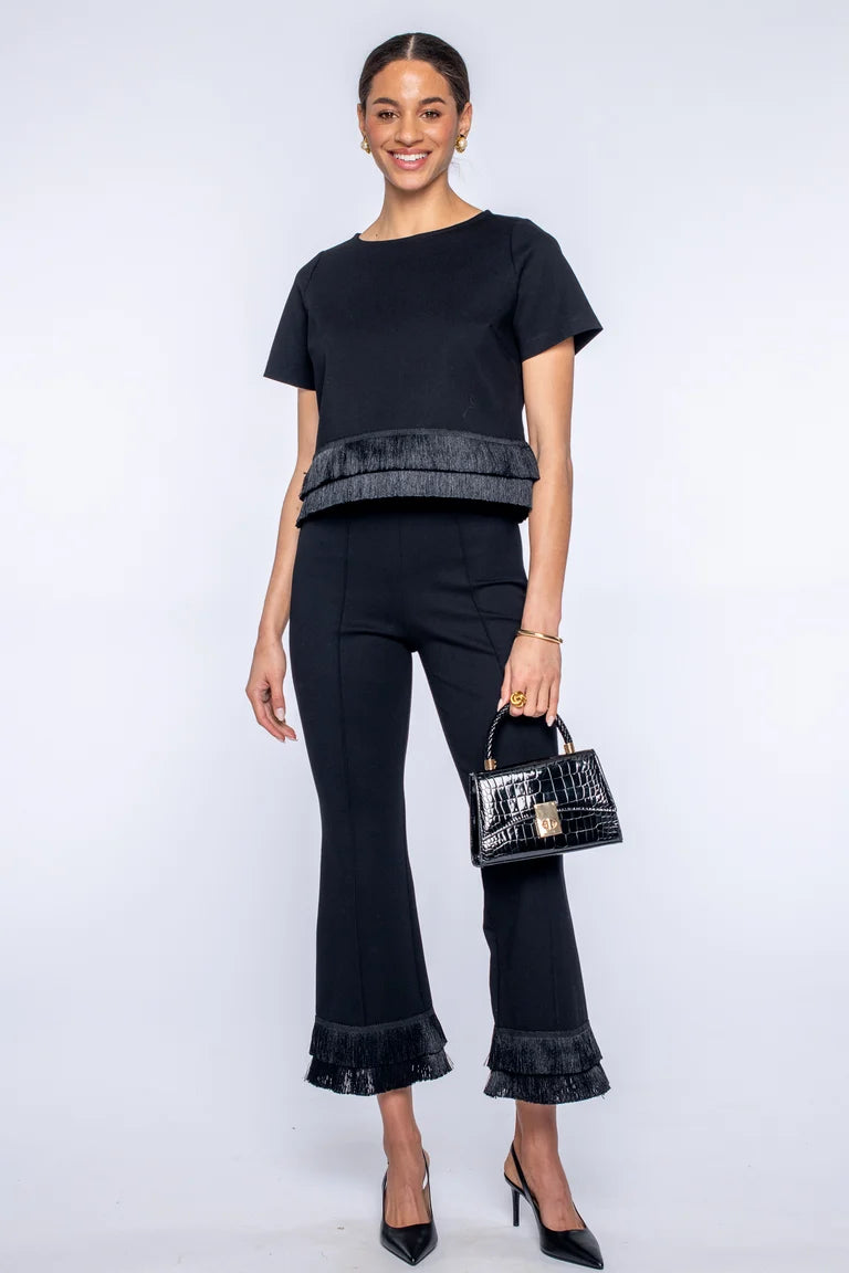 Jojo Pant - Solid Black W/Fringe
