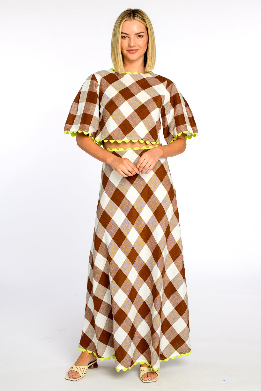 Anita Skirt - Brown Gingham