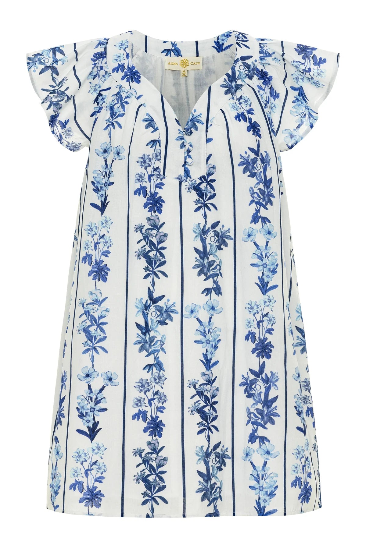 Eloise Dress-Blue Floral Stripe