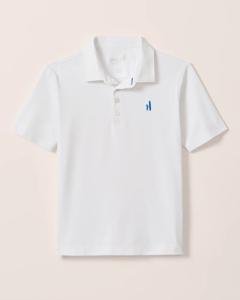 Perf. Mesh Jr. Polo-Stevie Solid-White