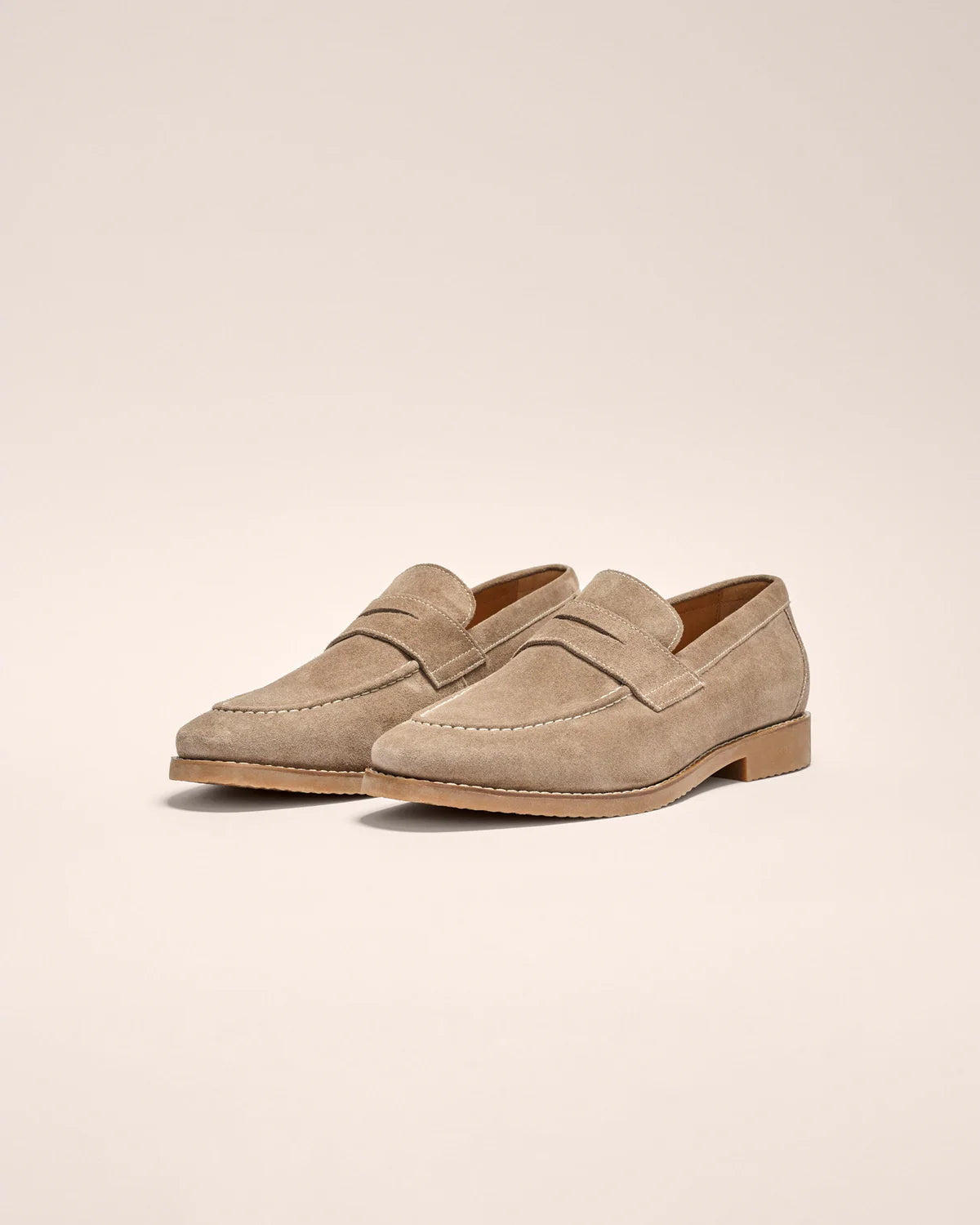 J-Flex Suede Penny Loafer-Stone
