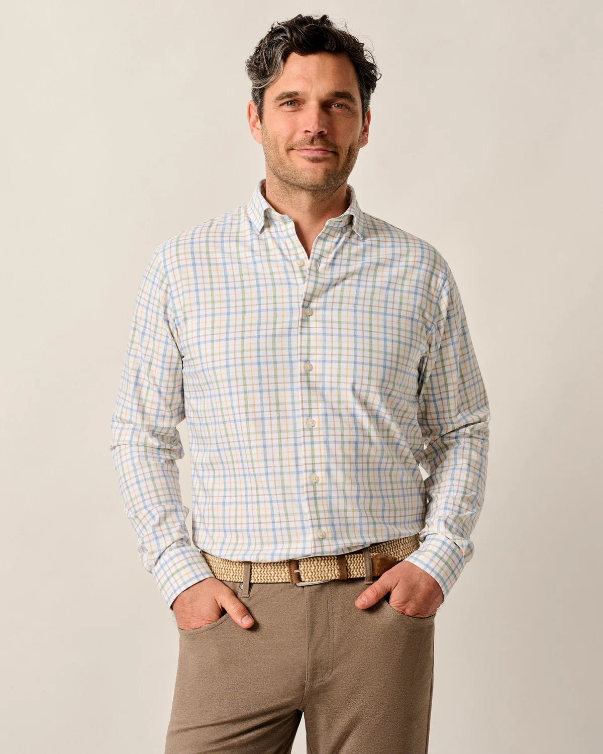 Everyday Perf. Button Down Shirt - Maarten - Moss