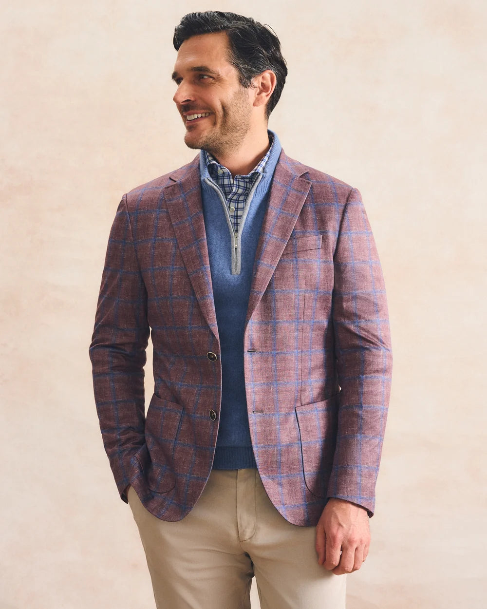 Printed Knit Stretch Sport Coat - Abby Pane