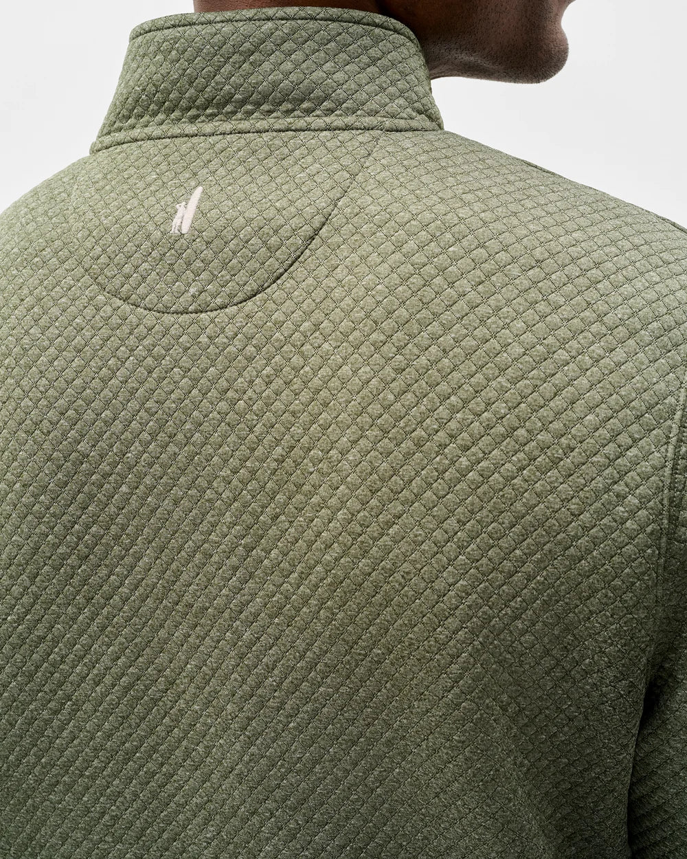 Rockwells Diamond-Quilted Henley Pullover-Forest