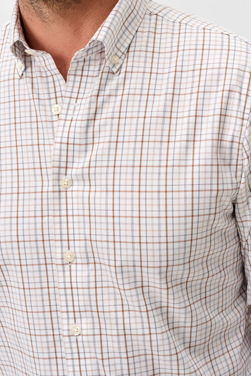 Everyday Performance Button Down Shirt - Sandalwood Pane