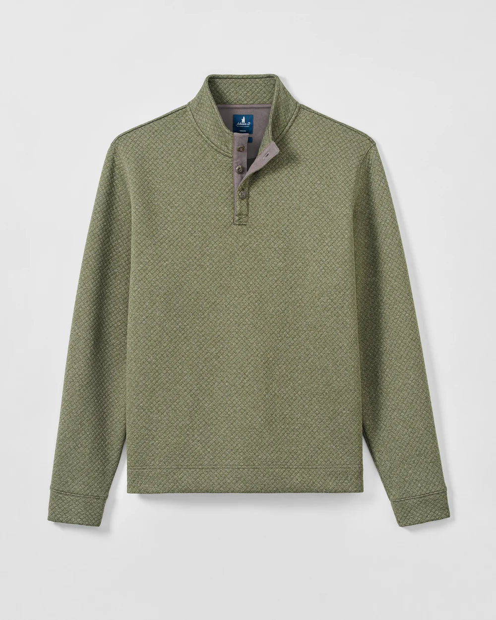 Rockwells Diamond-Quilted Henley Pullover-Forest
