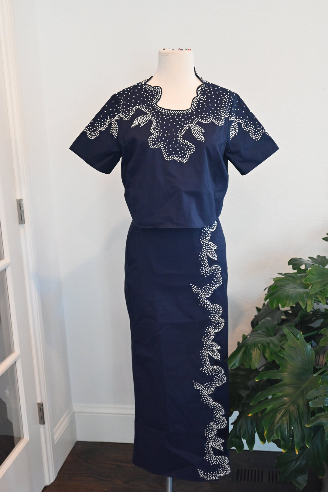 French Knot Top - Navy