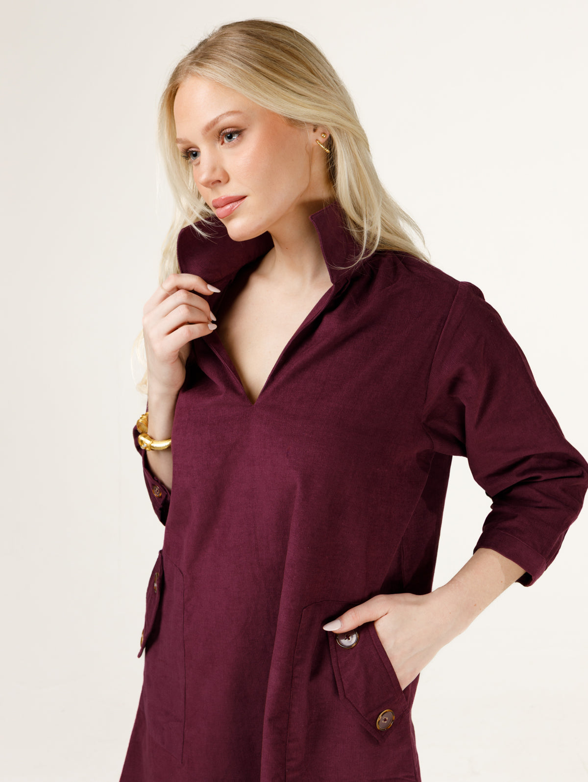 Madi Dress - Solid Mulled Wine