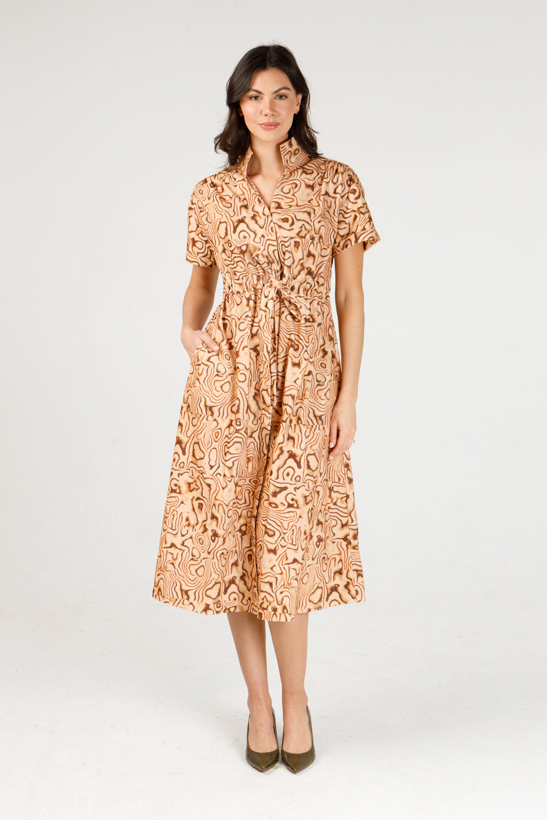 Bria Dress - Marbled Hearth