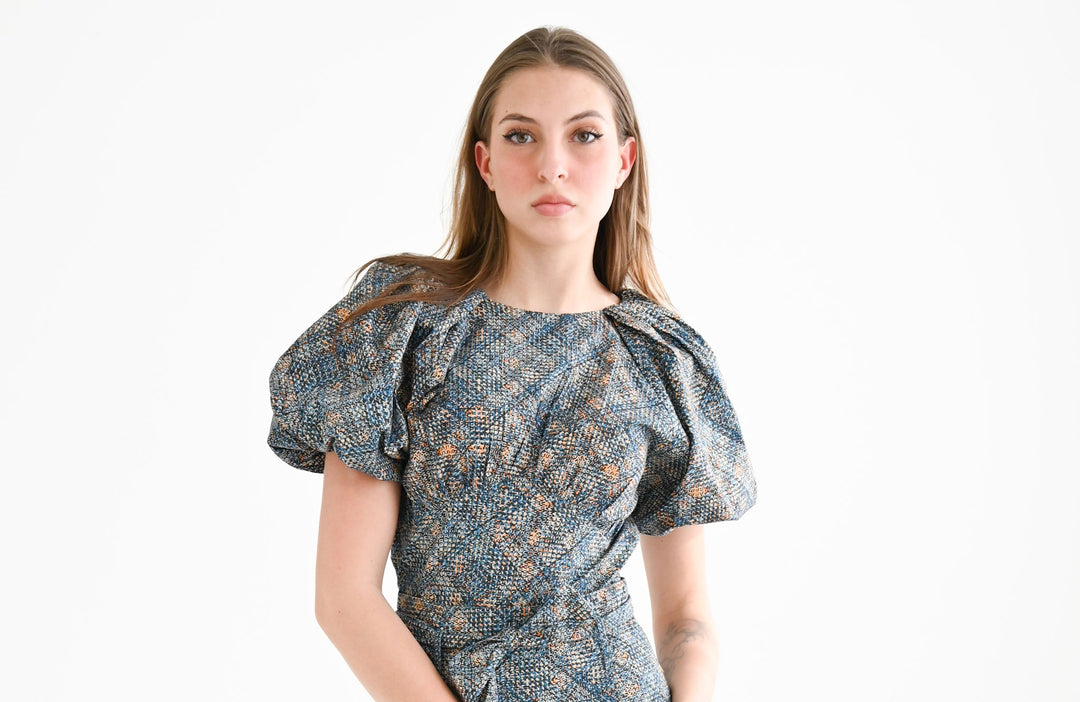 Calla Top Pixel Plaid