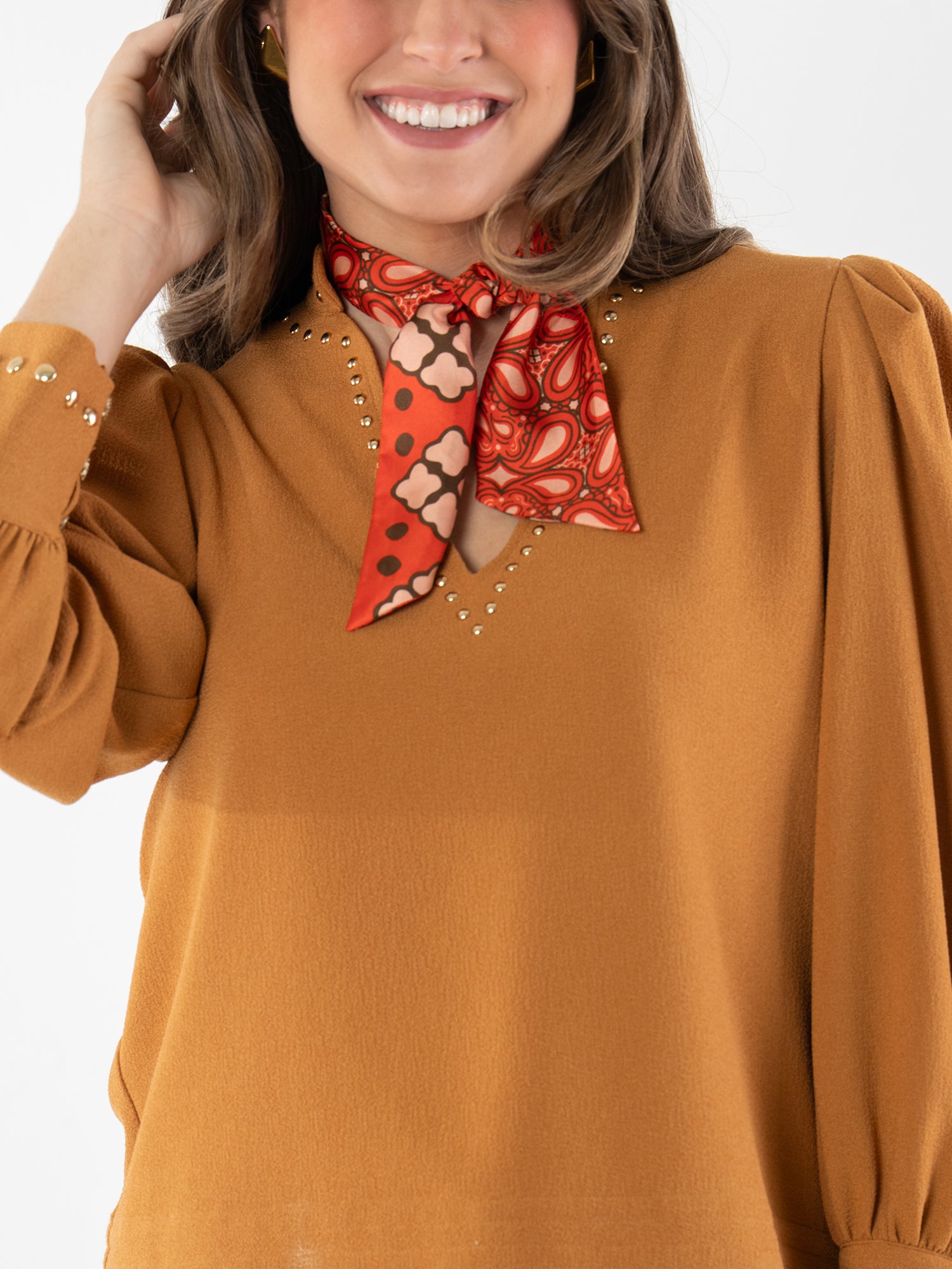 Hand-Stitched Silk Scarfette-Bandana