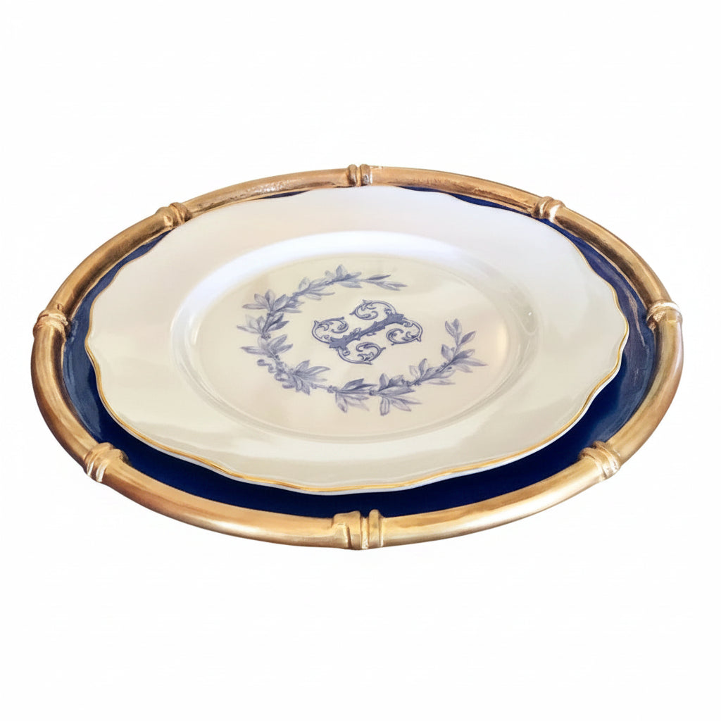 BMH - Scalloped Rim Initial Salad Plate (12)