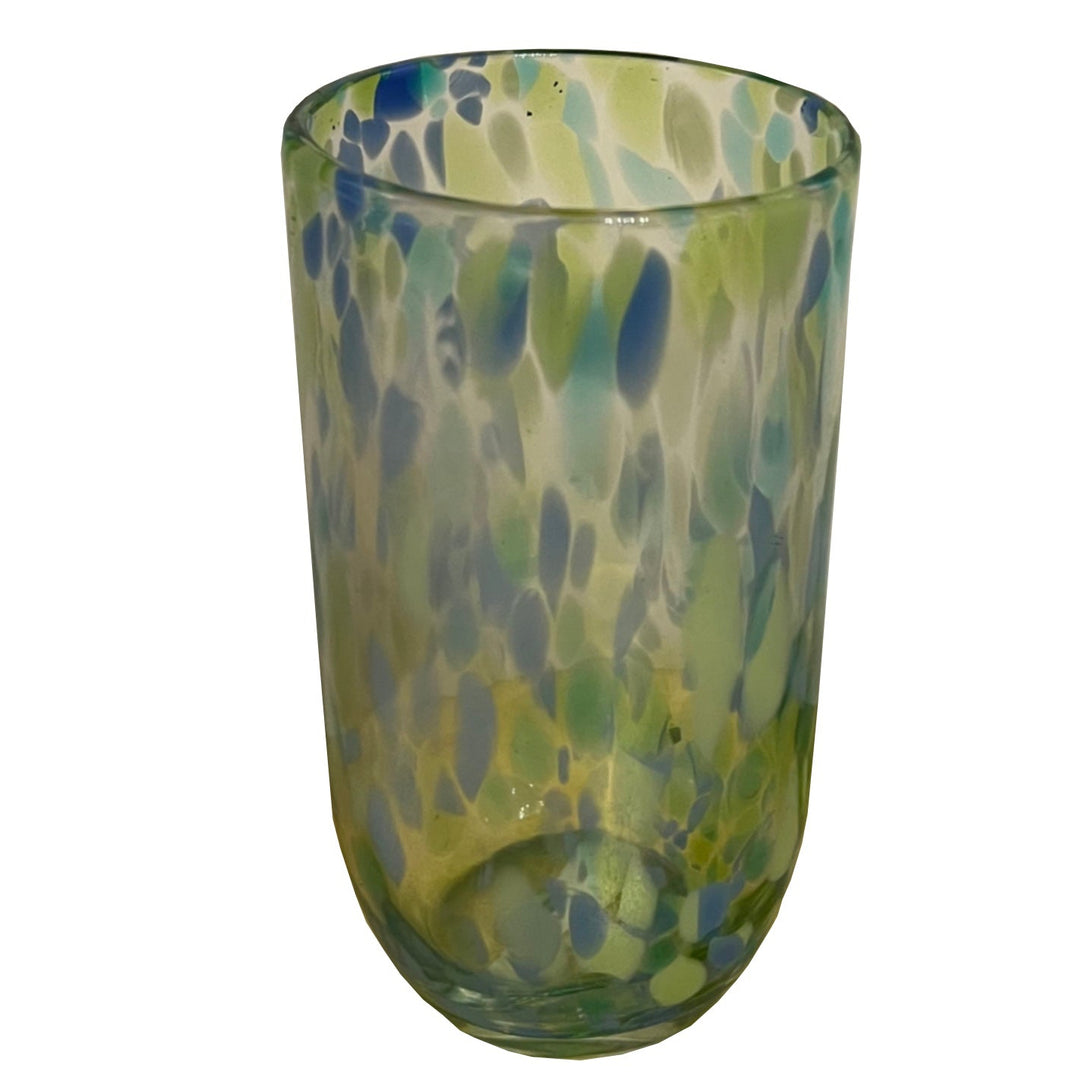 BMH - Blue /Green Confetti Tall Glass (4) (pair)