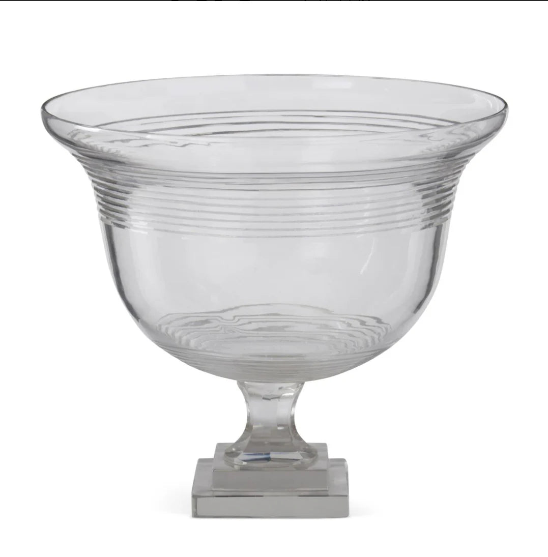 BMH - Large Etched Glass Footed Bowl