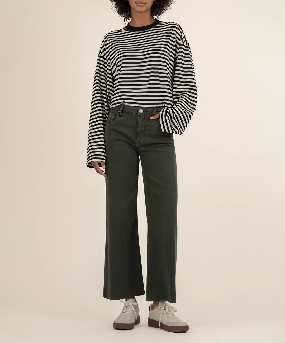 Meg High Rise Wide Leg- Forest