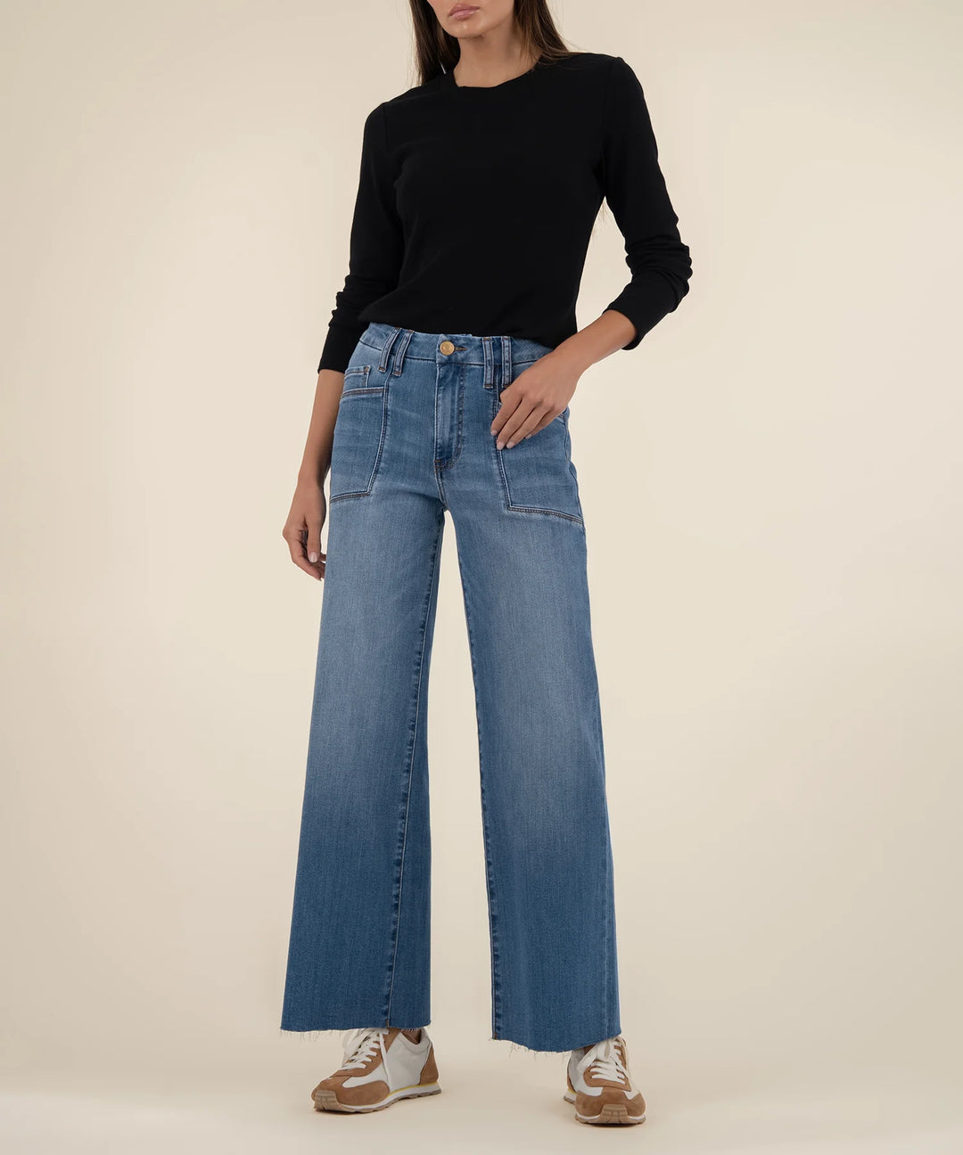 Meg High Rise Wide Leg - Med Base Wash
