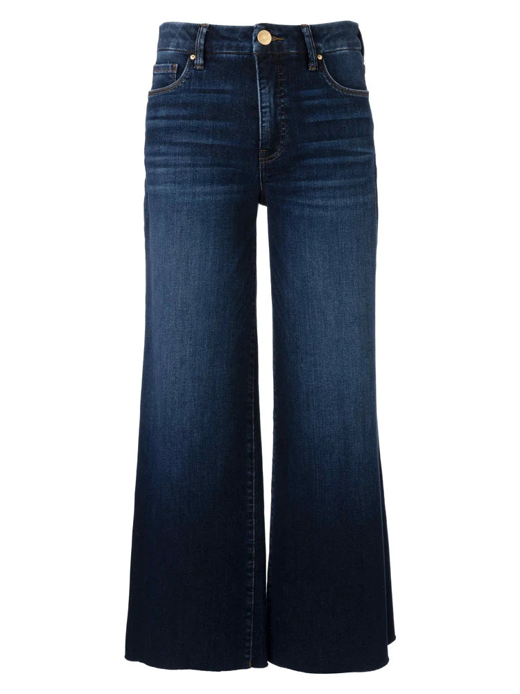 Meg High Rise Wide Leg Raw Hem Jeans in Innoxious