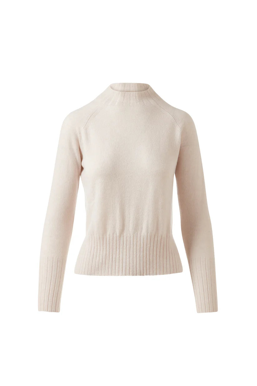 HI LOW RIB TRIM FUNNEL SWEATER-OAT