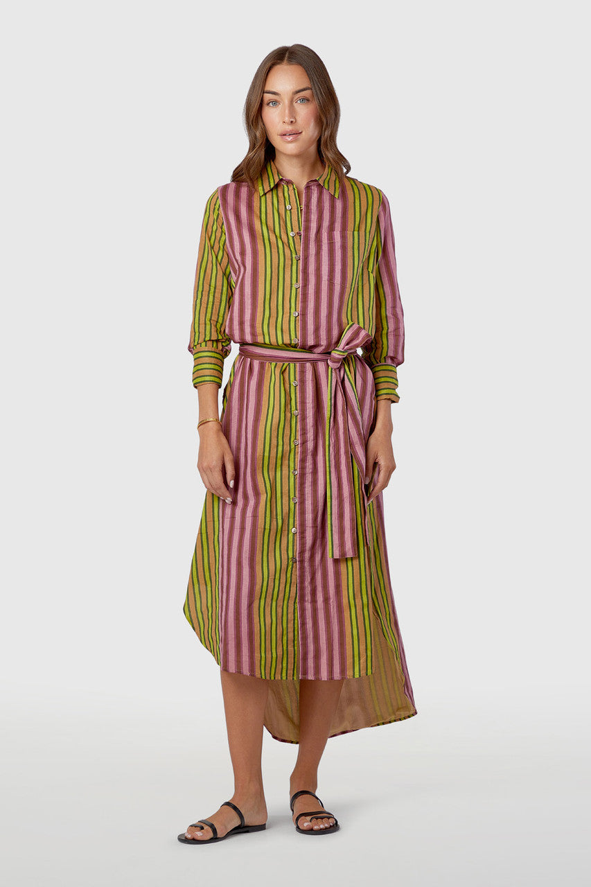 Husband Shirtdress-Allegra Stripe