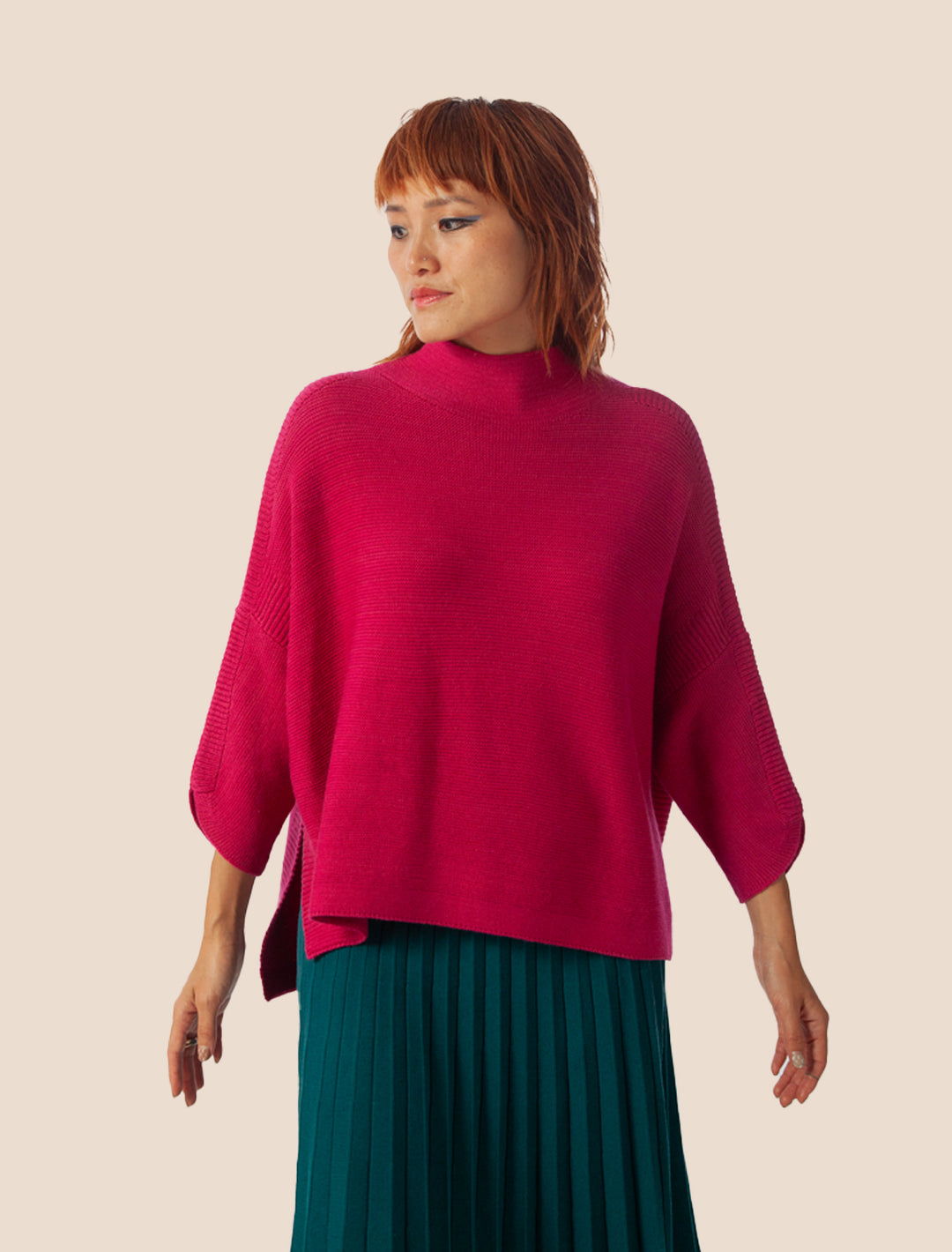 Boho Sweater-Fuschia