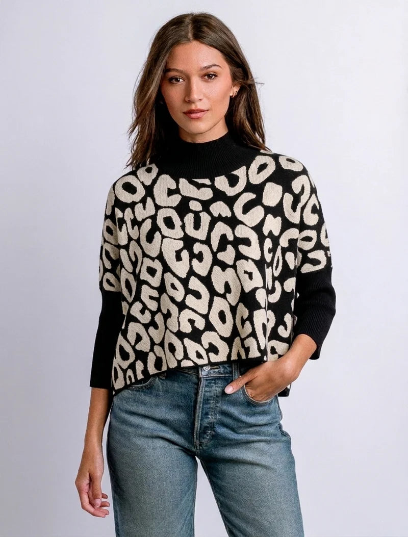 Aja 'Bozoma' Sweater-Ecru/Black-One Size
