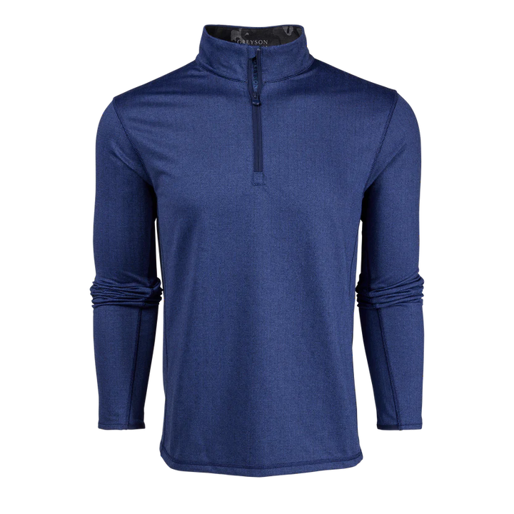 Tate Herringbone Quarter-Zip-Navy
